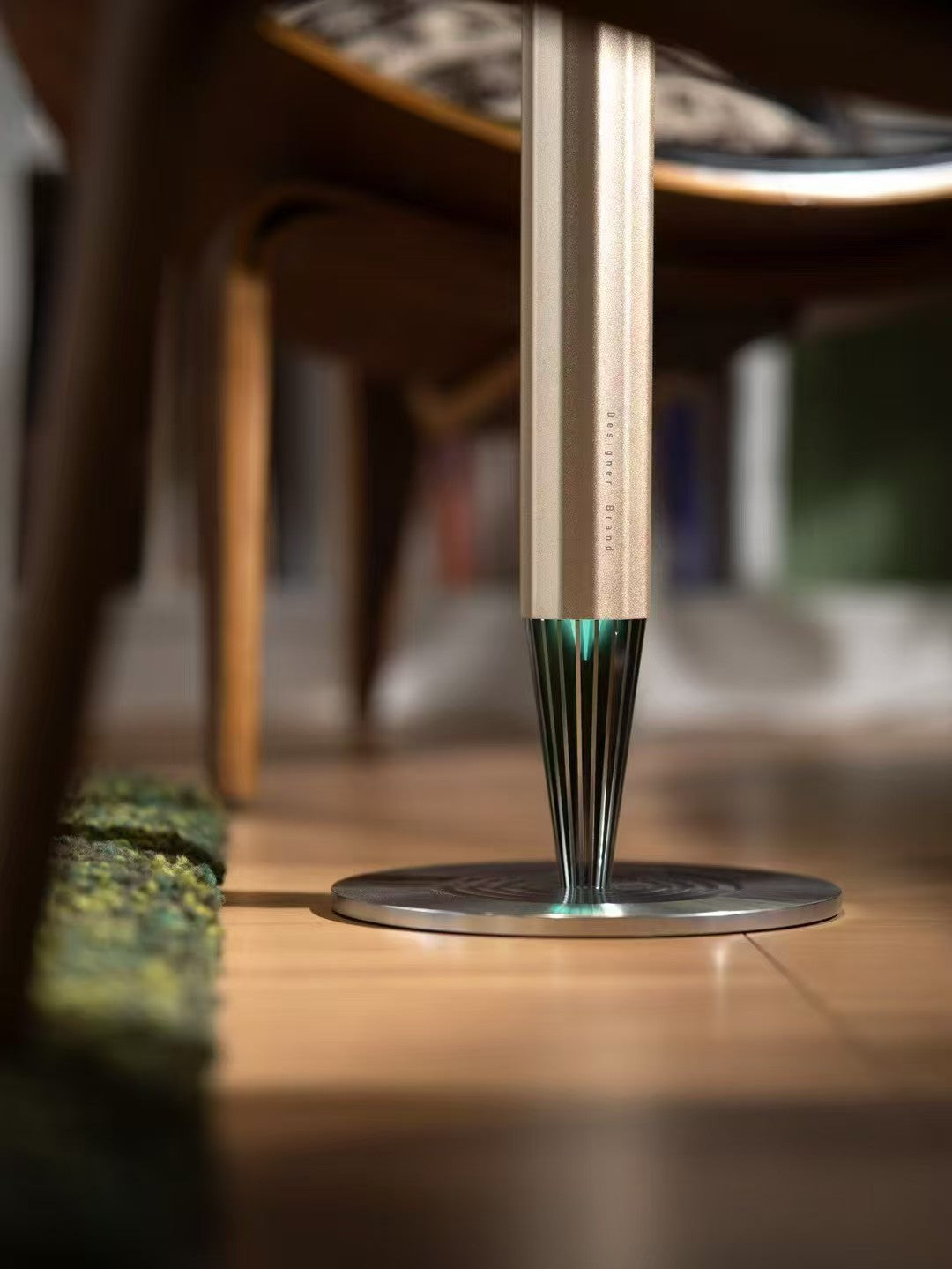 Calm Space 2000 - Free Fragrance & Stand LED Base(Industrial) Large Area Waterless Essential Oil Diffuser, Cordless Rechargeable Diffuser, Smart Bluetooth Diffuser, Luxury Wireless Aromatherapy Diffusers for Home, Office & Hotels, Champagne Gold- 20000mah