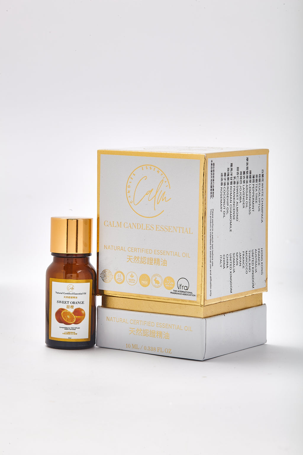 Calm Candles Essential – Süße Orange, zertifiziert Bio, unverdünnt, natürliches ätherisches Öl – Stimmungsaufhellende, erfrischende und belebende Aromatherapie | Steigert Energie, Entspannung und Raumduft – 10ml