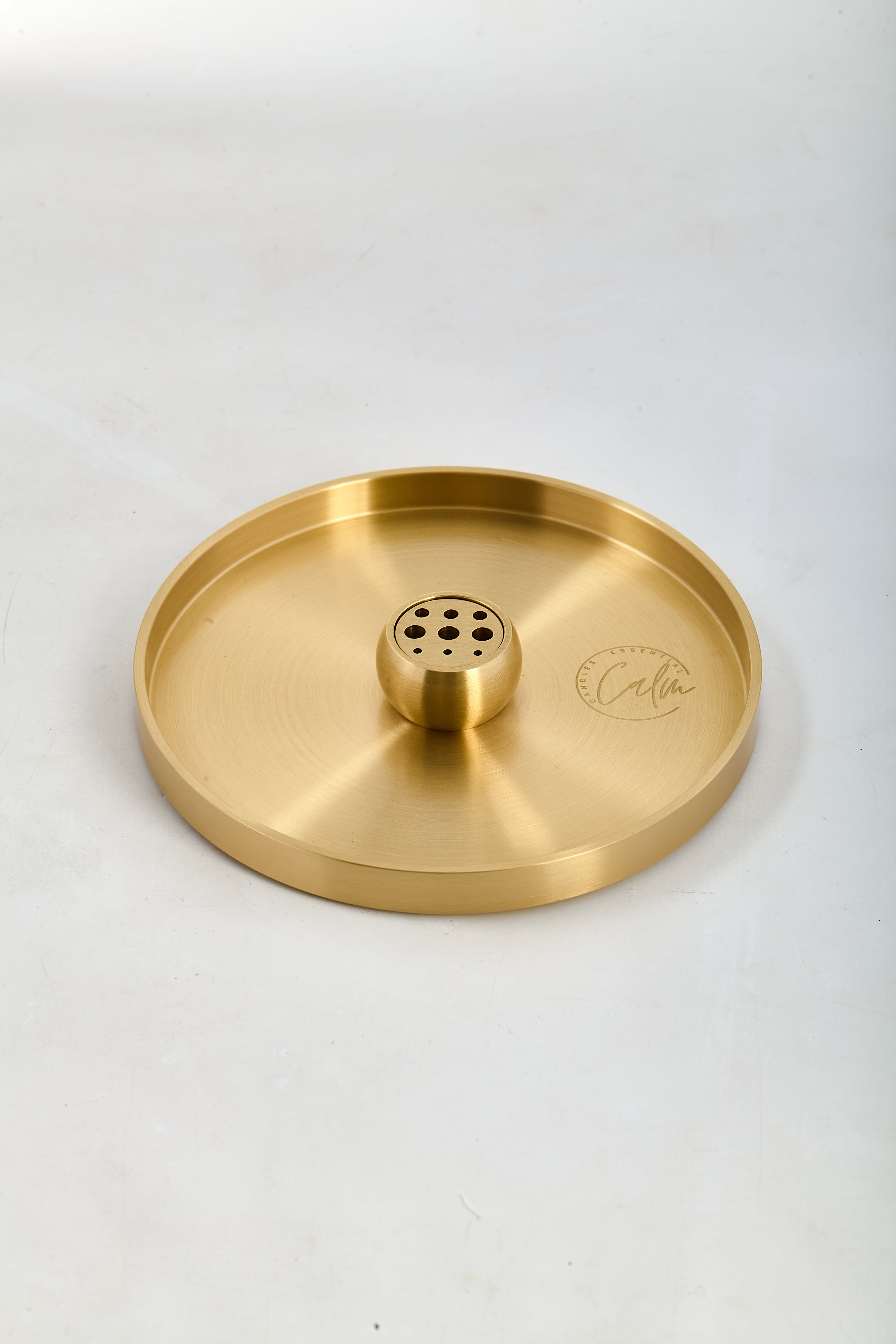 Calm Candles Essential | Hand-Forged Solid Brass Incense Tray & Globe Holder Collection
