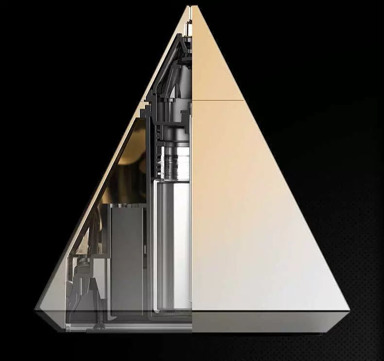 Gold Matte Ultrasonic Pyramid Aroma Diffuser – Red Dot Award-Winning Design | App-Controlled LED & Free 150 ml Oil