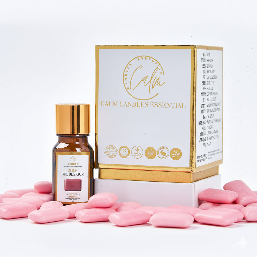 Calm Candles Essential  - Certified Premium Fragrance Oil Bubble Gum Scented Oil 10ml - for Candle Making, Soap Making & Diffuser.