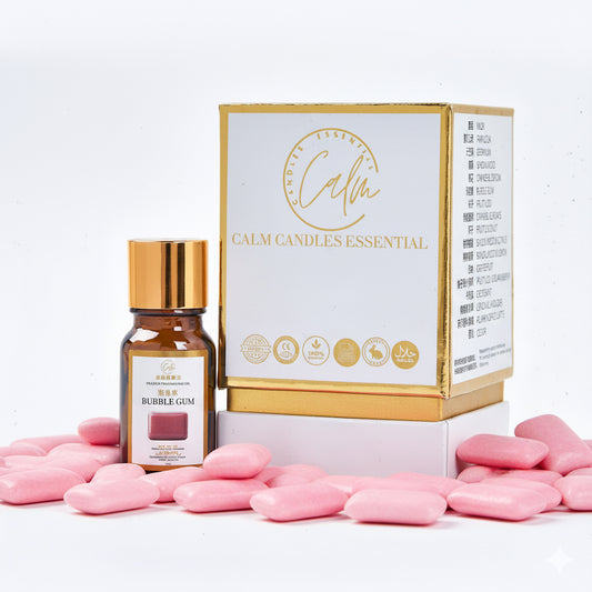 Calm Candles Essential  - Certified Premium Fragrance Oil Bubble Gum Scented Oil 10ml - for Candle Making, Soap Making & Diffuser.
