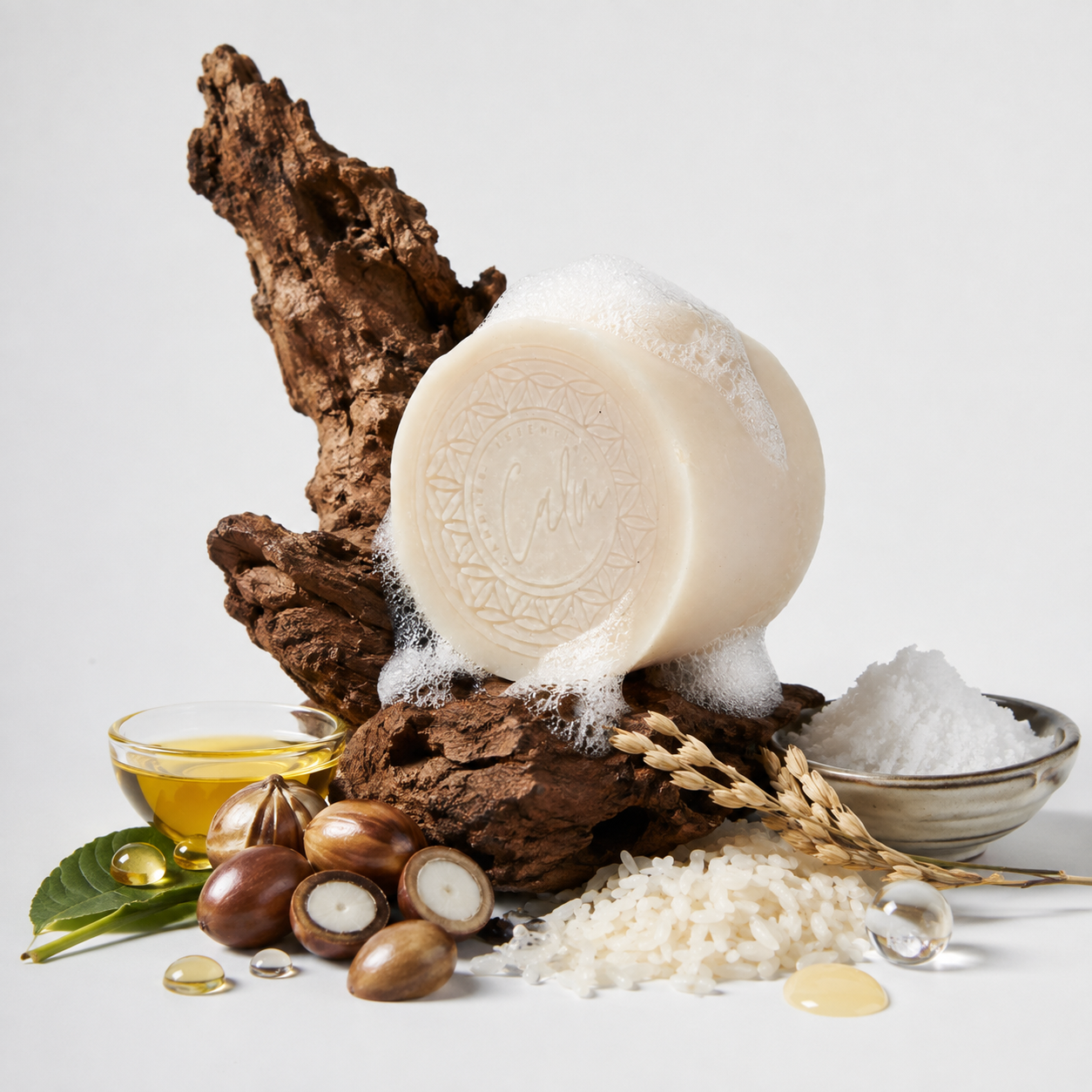 Calm Candles Essential Sandalwood Brightening Face & Body Soap — 150g | Vitamin B3 + Vitamin C Derivative | Made in Japan