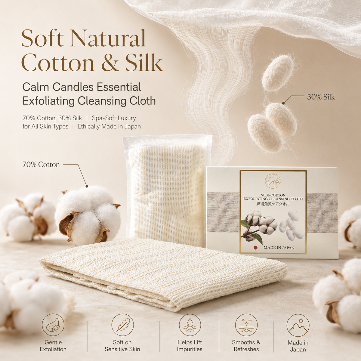 Japanese Cotton and Silk Wash Cloth