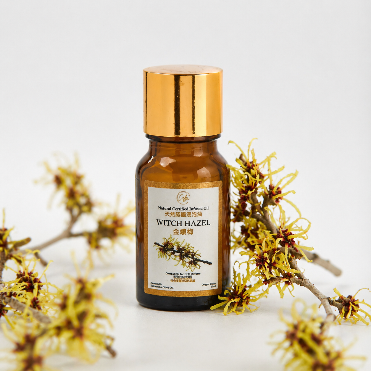 Witch Hazel Oil 10ml – Natural Astringent for Skin Tightening, Pore Minimizing & Acne Relief | Calm Candles Essential Premium Botanical Oil